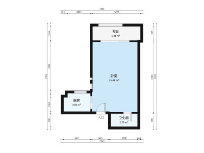 君悦豪庭二期小区1室0厅户型图4