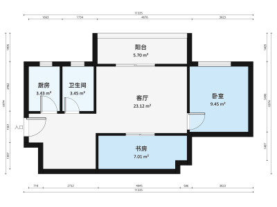 百悦湾小区2室1厅户型图1