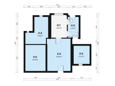 南屏新村小区3室1厅户型图1