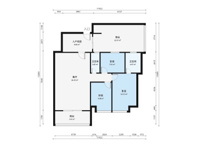 怡康华府小区3室2厅户型图1