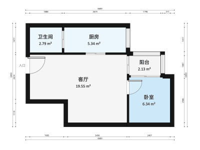 加和领御名苑小区1室1厅户型图1
