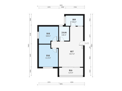 雅涛花园小区2室1厅户型图4