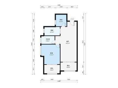 天地源御湾小区2室2厅户型图1