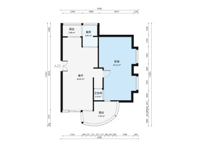 阳光带海滨城二期小区2室2厅户型图1