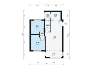 帝景豪庭西区2室1厅户型图1