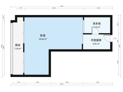 东部明珠雅苑小区1室1厅户型图1
