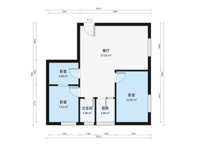 金珠楼小区3室2厅户型图1