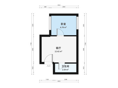 新成帝涛湾小区1室0厅户型图3