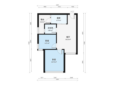 西岸观邸小区1室0厅户型图1