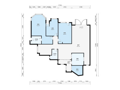 合生珠江帝景小区5室1厅户型图4