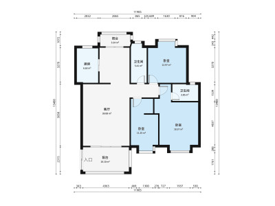 帝景豪庭西区小区4室2厅户型图1