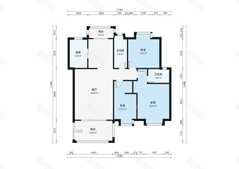 帝景豪庭西区4室2厅户型图1