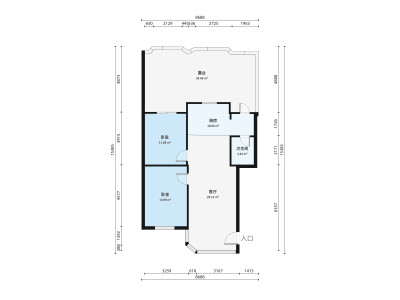 富兴新邨小区2室1厅户型图2