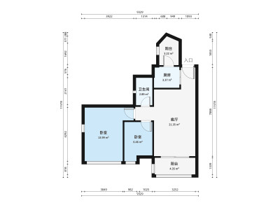 万科四季花城小区2室0厅户型图4