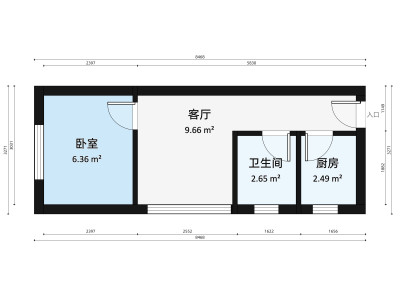 惠名花园小区1室1厅户型图1