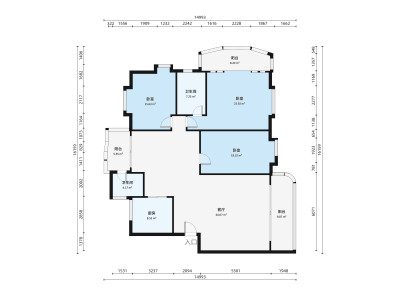 半江花园小区3室2厅户型图4