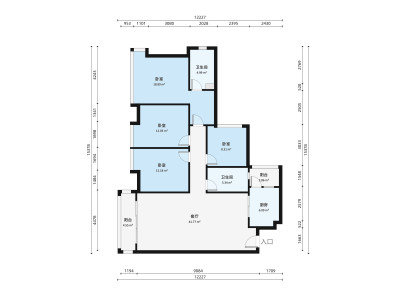 世爵府邸小区4室1厅户型图2