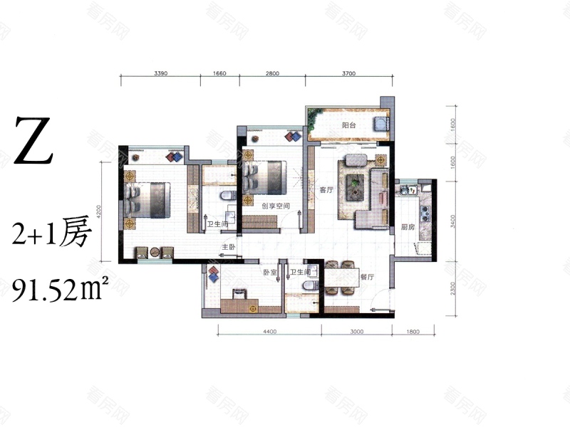华发峰尚小区0室0厅户型图4