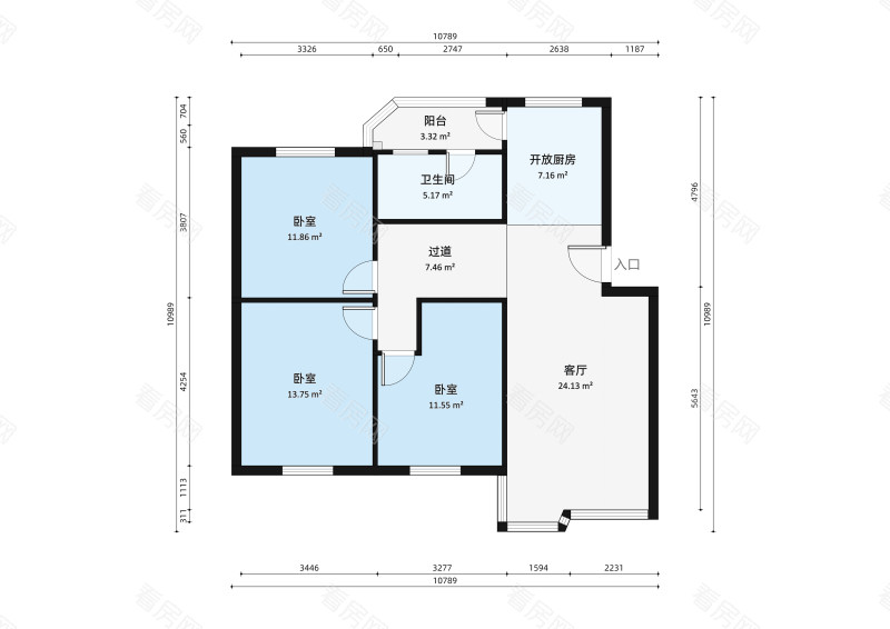 东苑路小区3室2厅户型图2