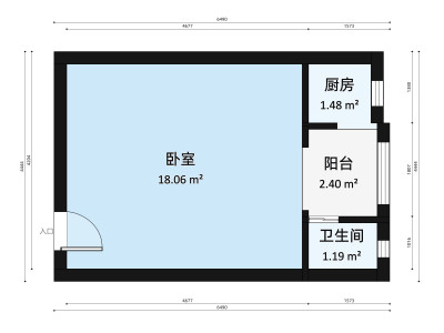 缔馨园小区1室0厅户型图4