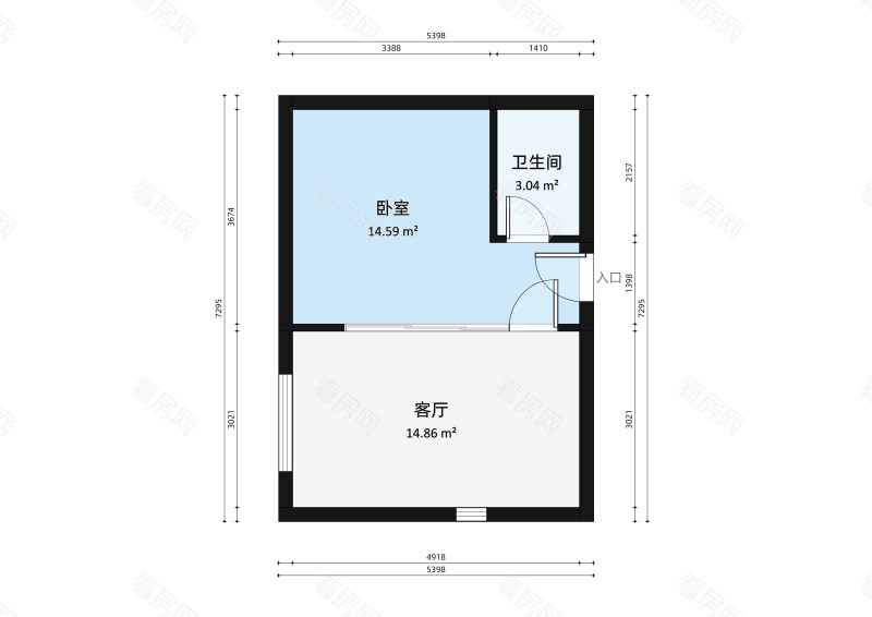 东尚新地小区1室1厅户型图4