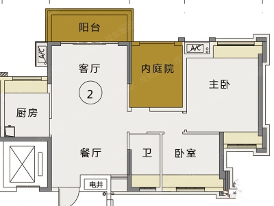 长信御景峰小区2室2厅1卫户型图1