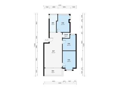 碧湖花园(三水)小区3室1厅户型图1