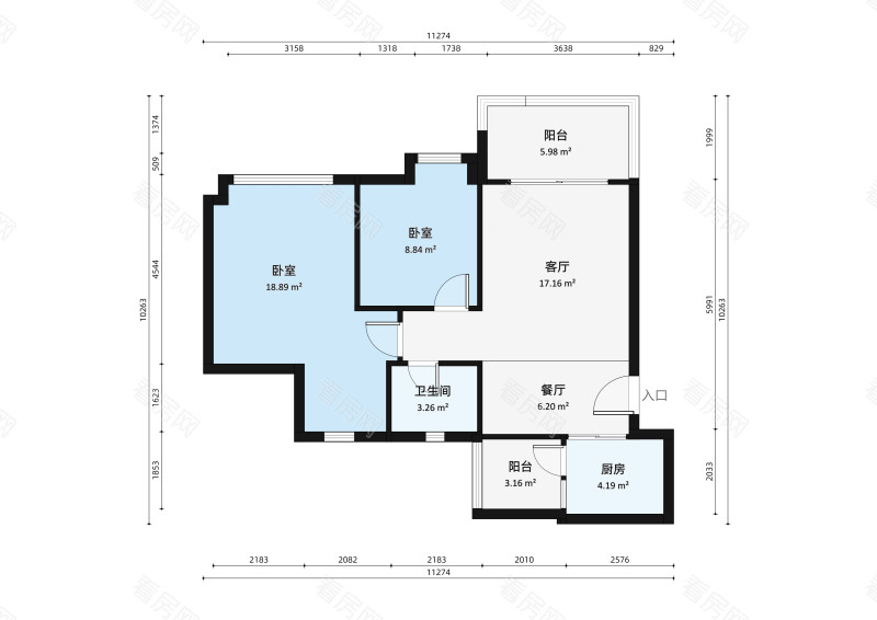 璐易豪庭小区2室1厅户型图