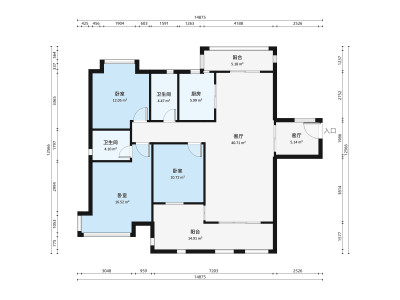 绿色世嘉小区2室1厅户型图3