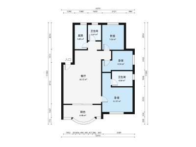 立新湖花园小区3室1厅户型图4