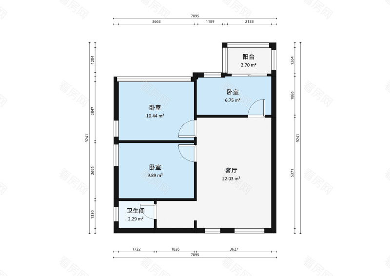 银湾东路小区3室1厅户型图
