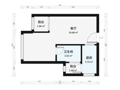 K2荔枝湾南区小区1室0厅户型图4