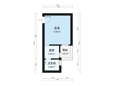 卓越浅水湾小区1室0厅户型图1