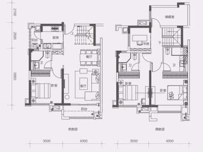雅居乐融创三江府小区4室2厅3卫户型图3