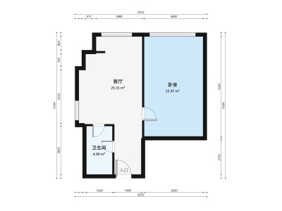 港隆国际小区1室1厅户型图1