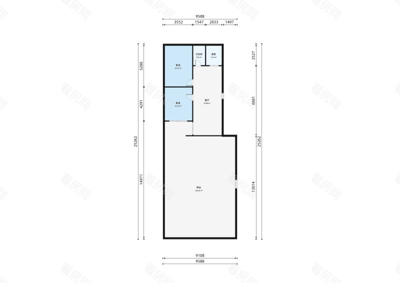 富豪山庄北区小区2室2厅户型图6
