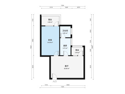 南晖苑小区1室1厅户型图1