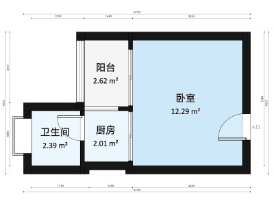 金迪名苑小区1室0厅户型图2
