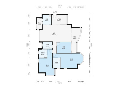 君御海城小区3室2厅户型图4