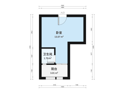 都市翠海华苑小区1室0厅户型图4
