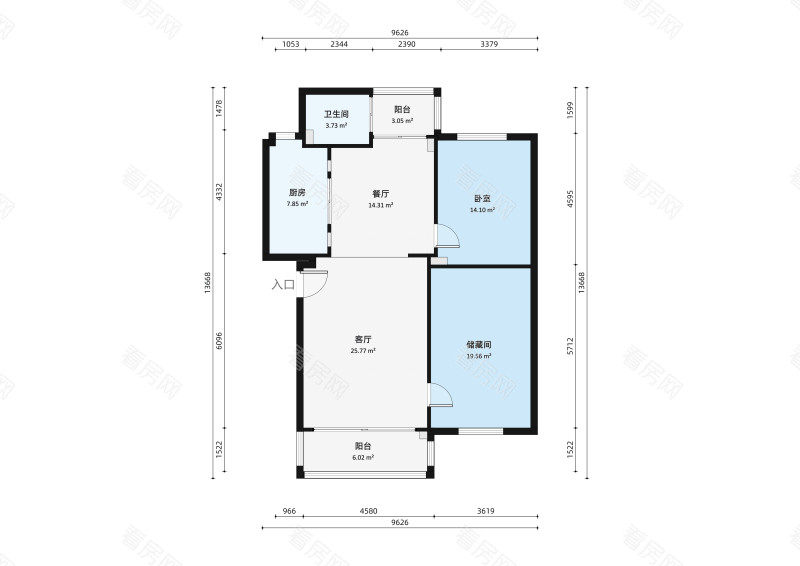 税局宿舍小区2室2厅户型图