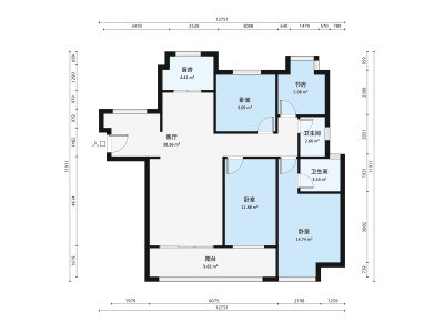 巨亿城小区4室2厅户型图1