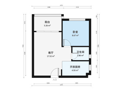 首誉小区1室1厅户型图1