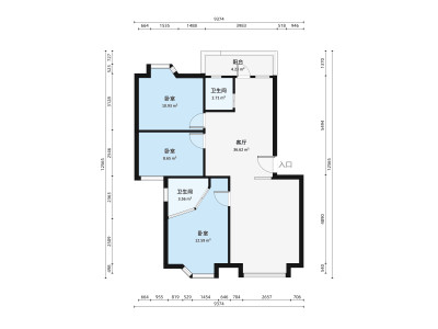 旭翠庭小区3室2厅户型图3