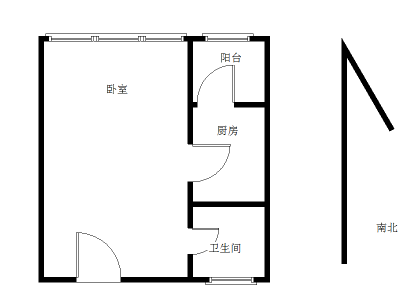 九鼎国际城小区1室0厅1卫户型图3