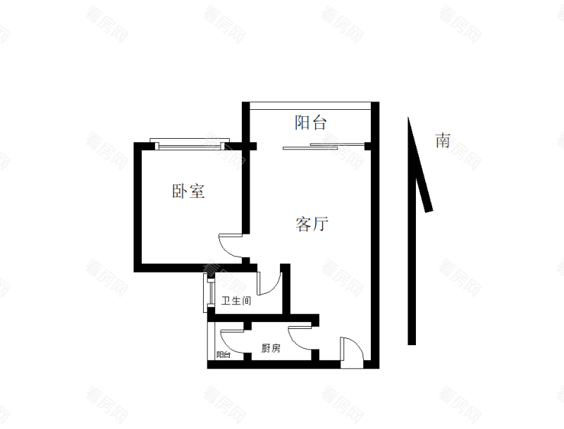 皇庭世纪小区1室1厅1卫户型图6
