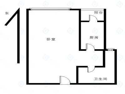 星座传奇小区1室0厅1卫户型图5