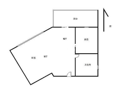 红树西岸小区1室2厅1卫户型图3
