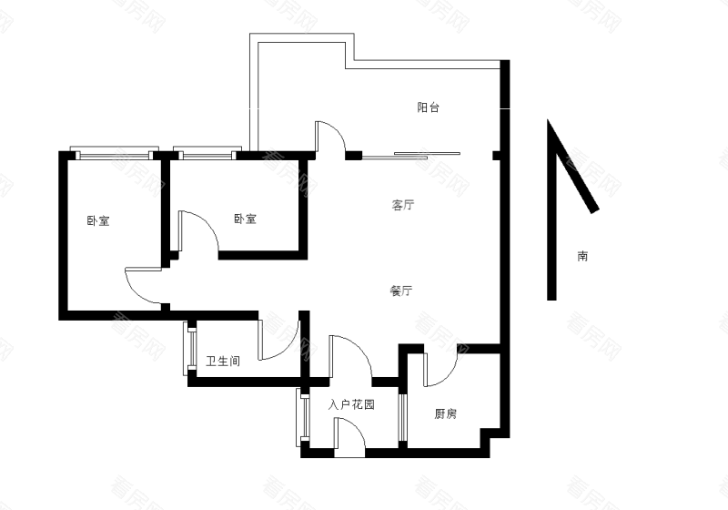 时代倾城三期小区2室2厅1卫户型图25
