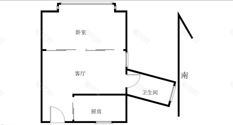 聚豪名轩 1室1厅 43㎡ 满五年_聚豪名轩二手房户型图片7